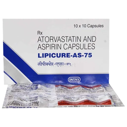 lipicure as 75mg capsule 10's
